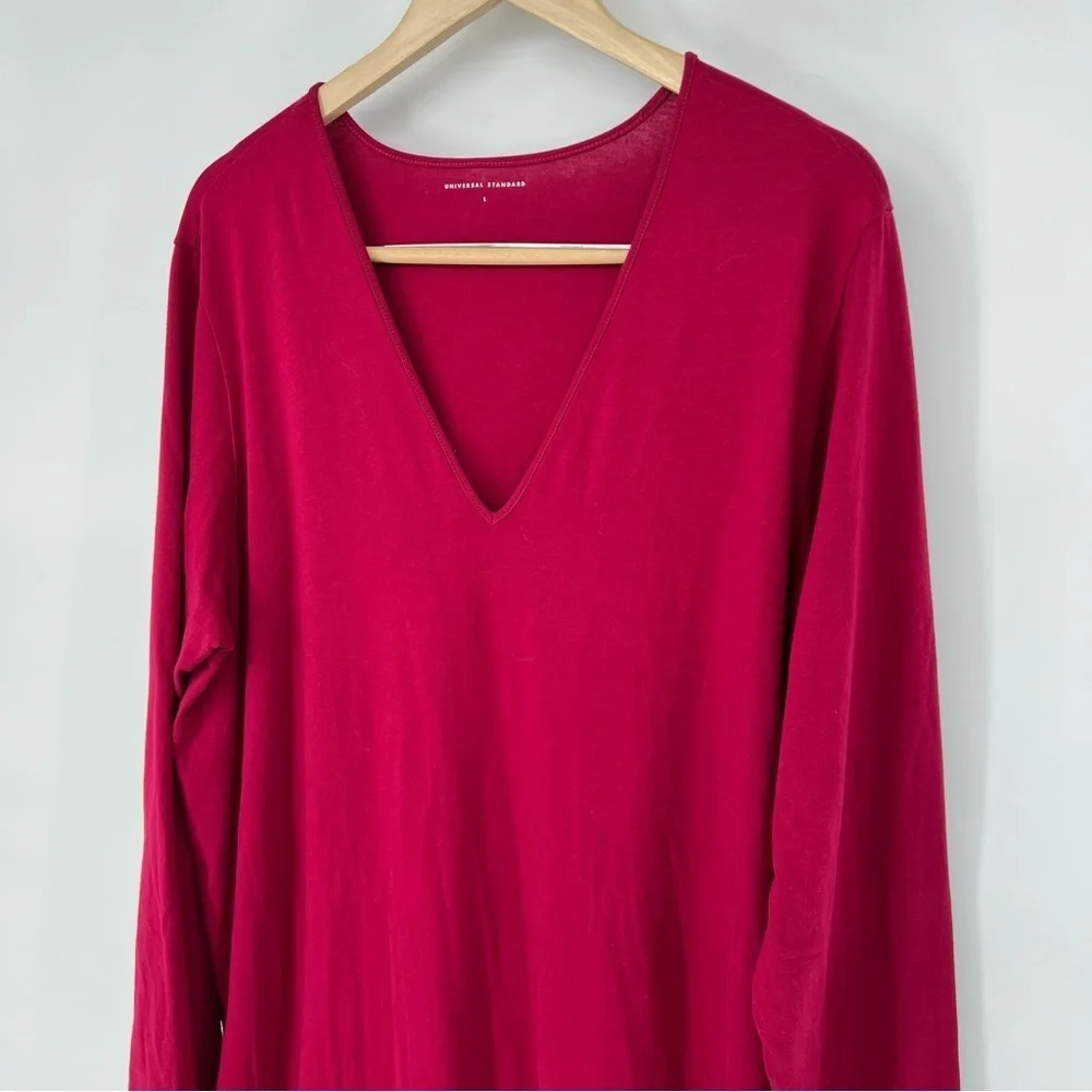 Universal Standard Asymmetrical Cotton‎ Long Sleeve Dress